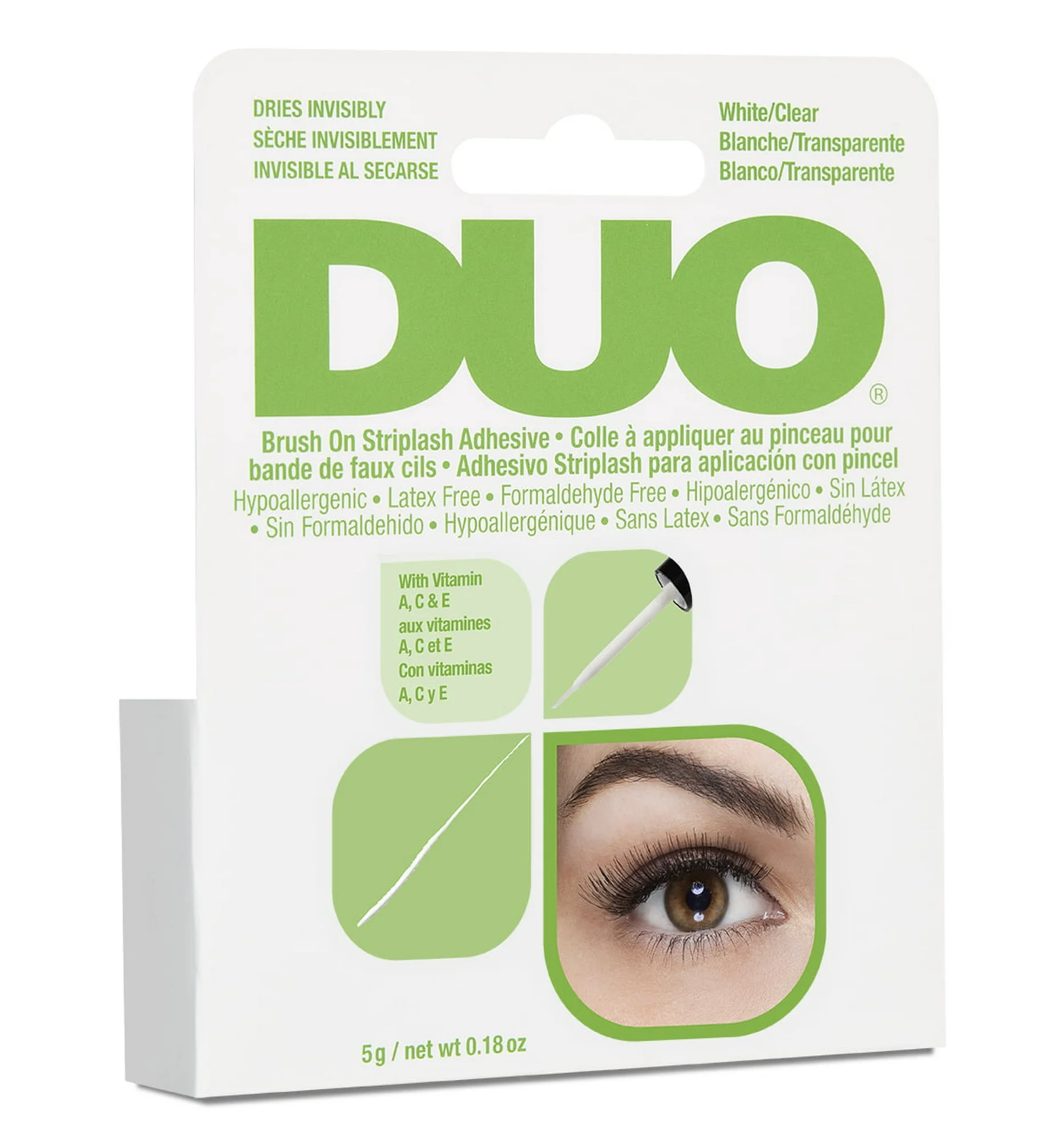 DUO Brush-On Striplash Adhesive, White/Clear 0.18 Oz - Beauty Gables