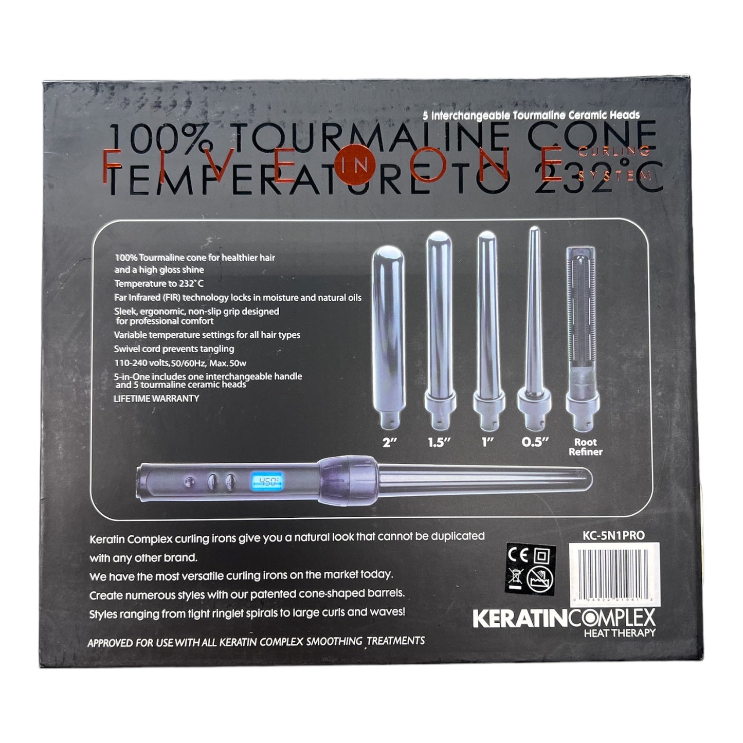 Keratin Complex Heat Theraphy FIVE in ONE Curling System Tourmlaine Curling (See Photo) - Beauty Gables