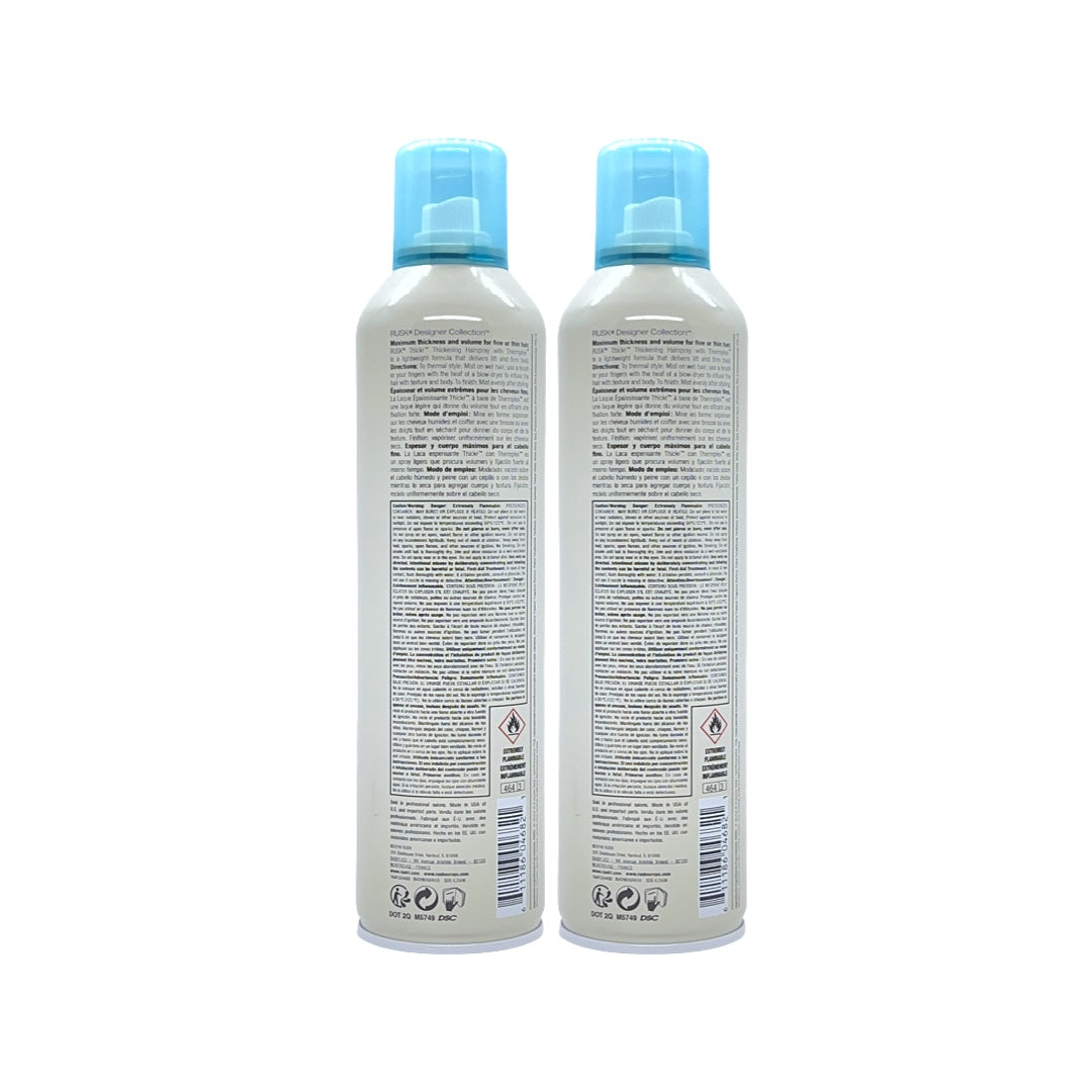 Rusk Thickr Thickening Hairspray for Fine Hair 10.6 Oz (Pack of 2) Beauty Gables