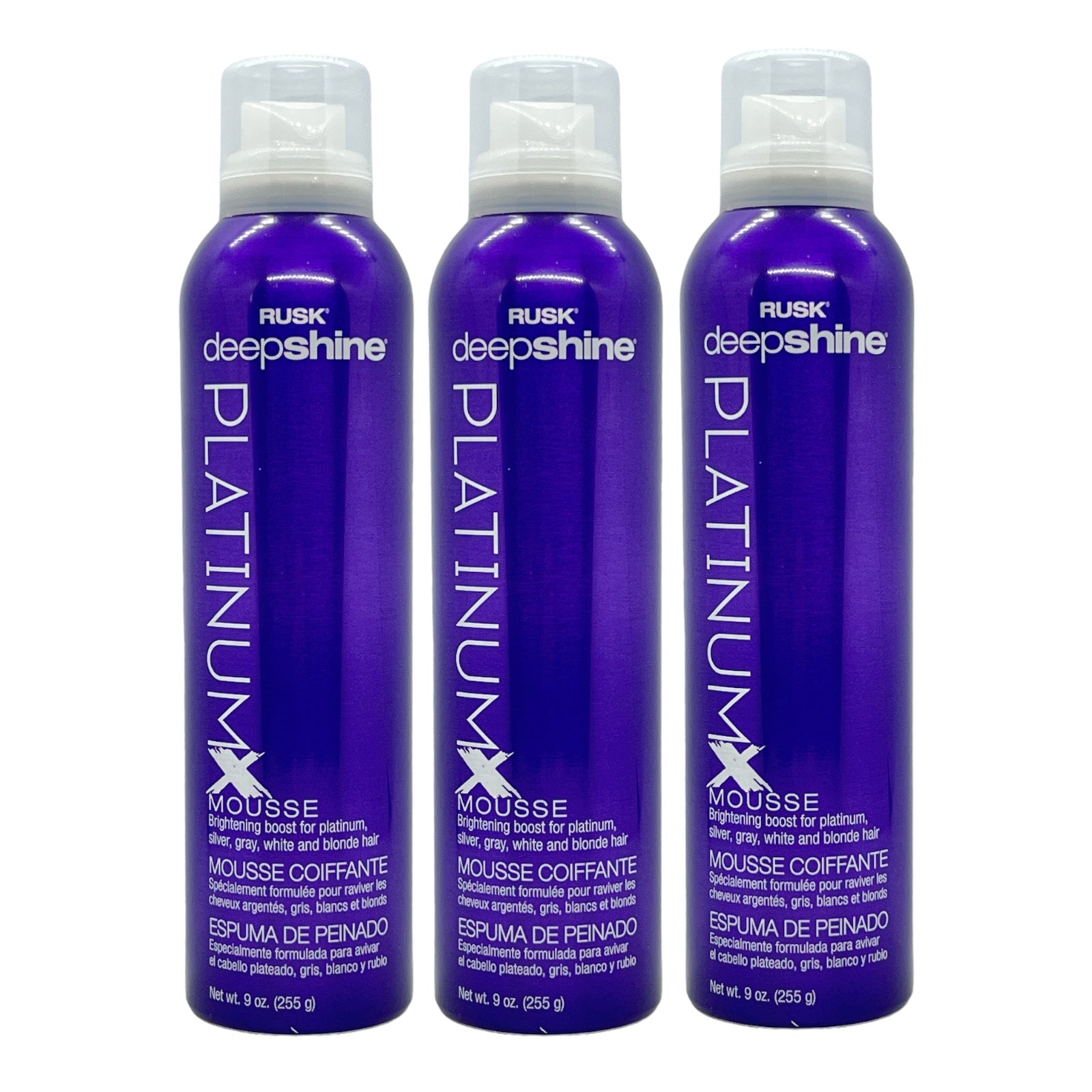 Rusk Deepshine PlatinumX Mousse 9 Oz (Pack of 3) Beauty Gables