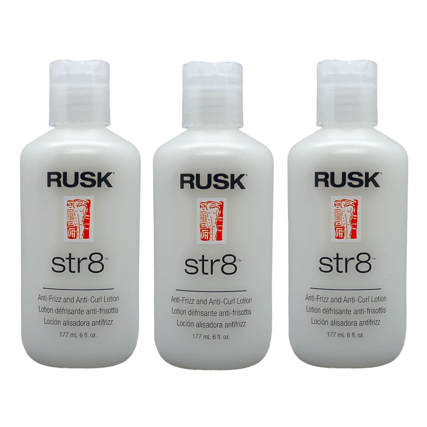 Rusk Str8 Anti Frizz and Anti Curl Lotion 6 Oz (Pack of 3) Beauty Gables