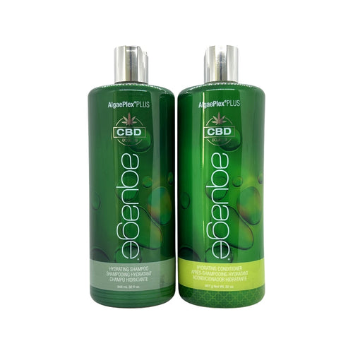 Aquage Hydrating Shampoo and Conditioner 33.8 oz set bottles against a white background
