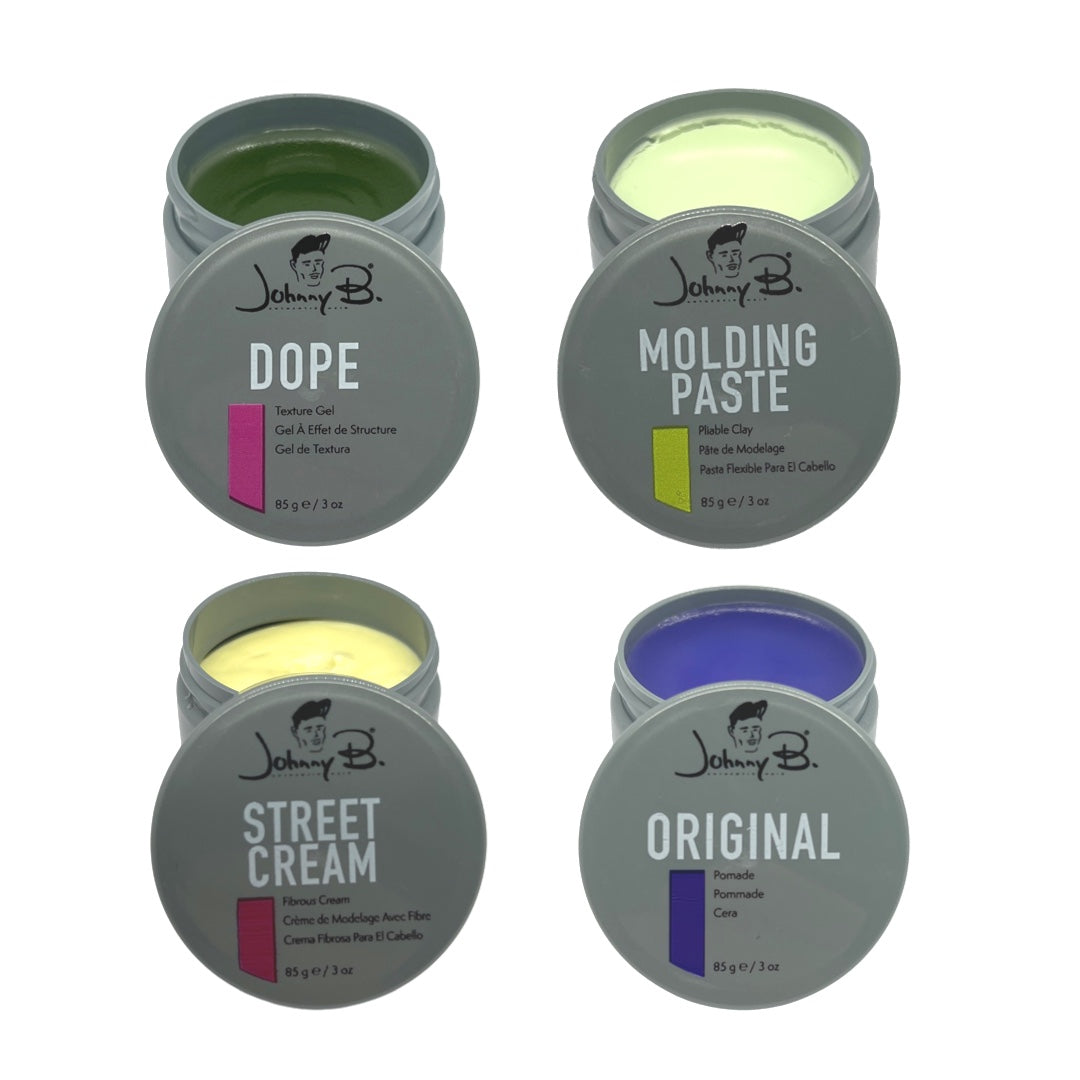 Johnny B Street Cream, Paste, Dope and Original Pomade 3 Oz KIT - Beauty Gables