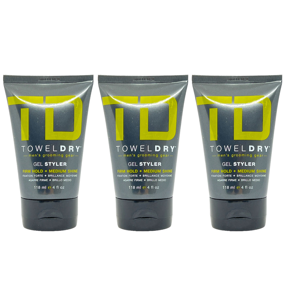 TowelDry Gel Styler Firm Hold + Medium Shine 4 Oz (Pack of 3)