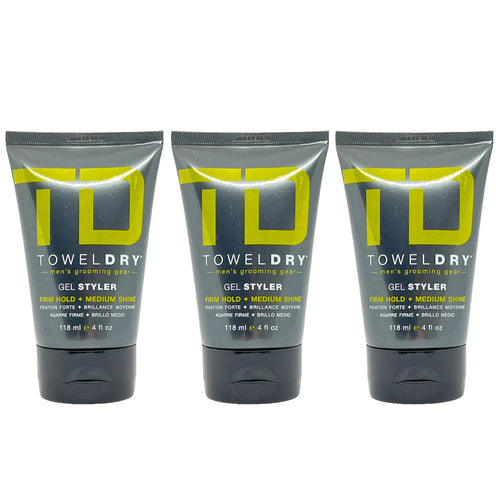 TowelDry Gel Styler Firm Hold + Medium Shine 4 Oz (Pack of 3)