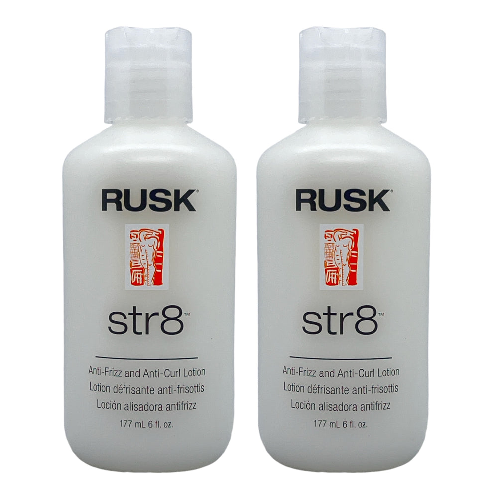 Rusk Str8 Anti Frizz and Anti Curl Lotion 6 Oz (Pack of 2)