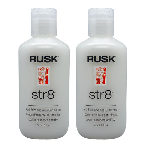 Rusk Str8 Anti Frizz and Anti Curl Lotion 6 Oz (Pack of 2)