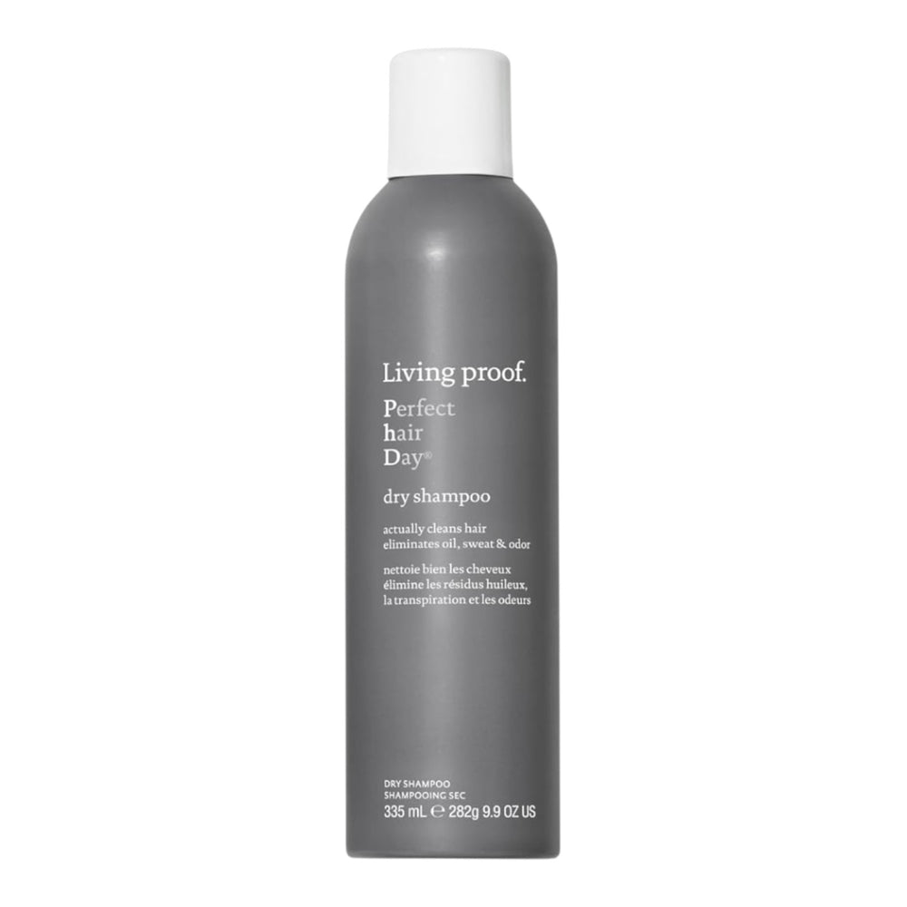 Living Proof Perfect Hair Day Dry Shampoo jumbo bottle, 9.9 oz, with spray nozzle for fresh, clean hair without water.
