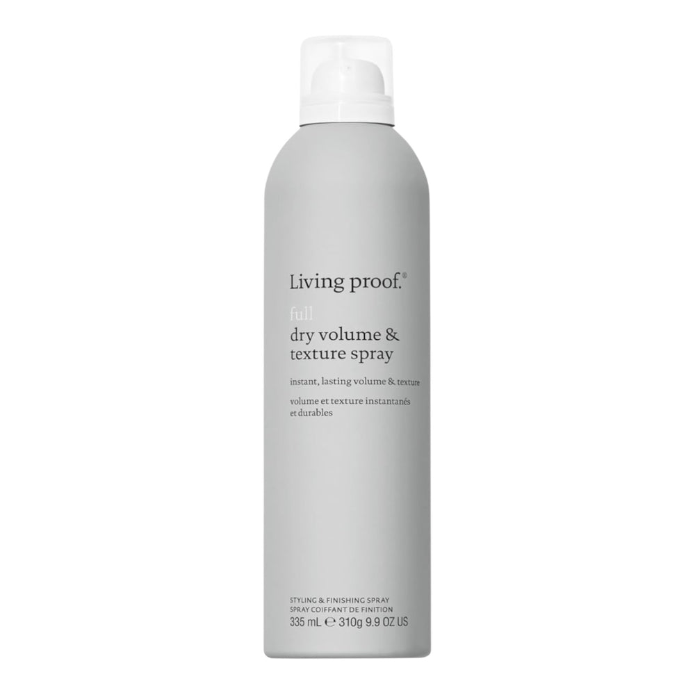 Living Proof Full Dry Volume Texture Spray 9.9 oz hair spray with volumizing and texturizing effects, shown in the image.