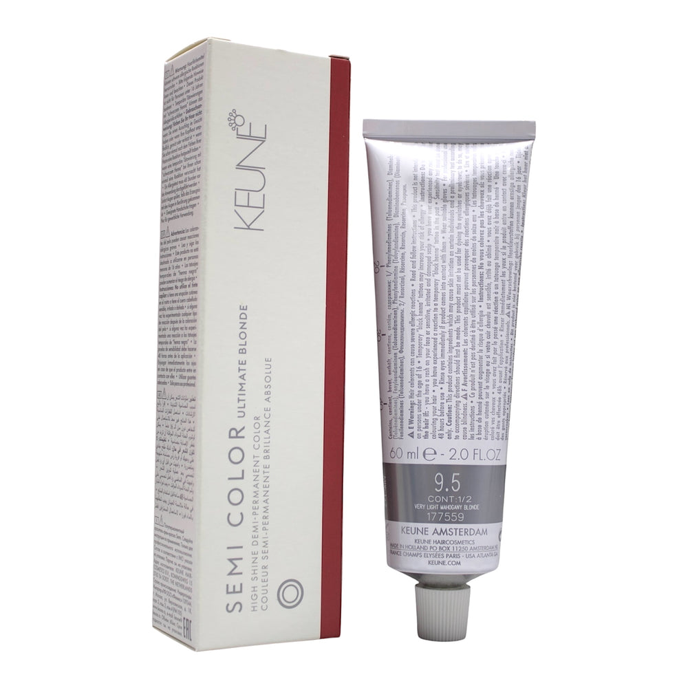 Keune Semi Color 9.5 Ultimate Blonde Demi-Permanent Very Ligth Mahogany Blonde 2 Oz