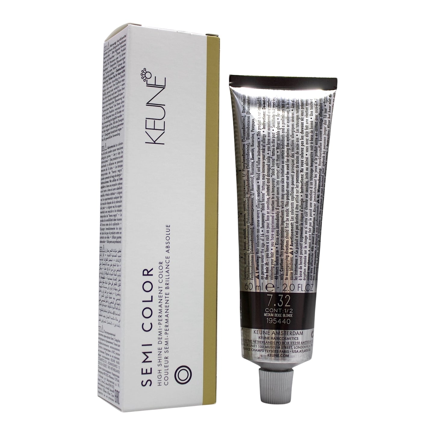 Keune Semi Color 7.32 Demi-Permanent Color Medium Beige Blonde 2 Oz Beauty Gables