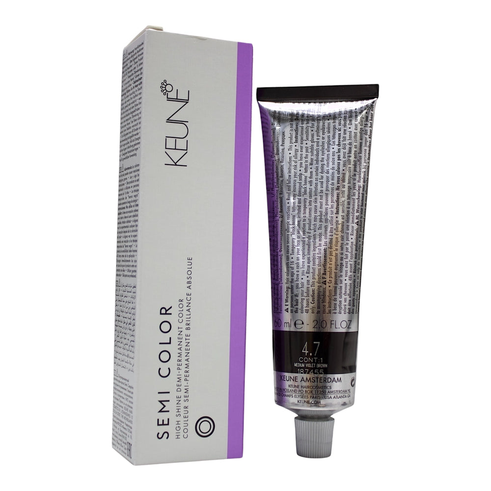 Keune Semi Color 4.7 Demi-Permanent Color Medium Violet Brown 2 Oz