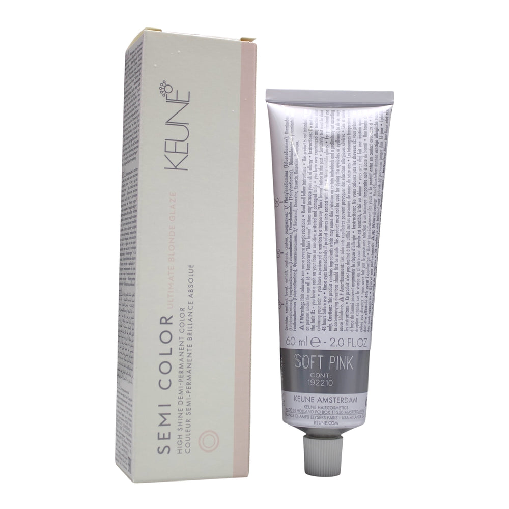 Keune Semi Color Soft Pink Ultimate Blonde Glaze Demi-Permanent Color 2 Oz