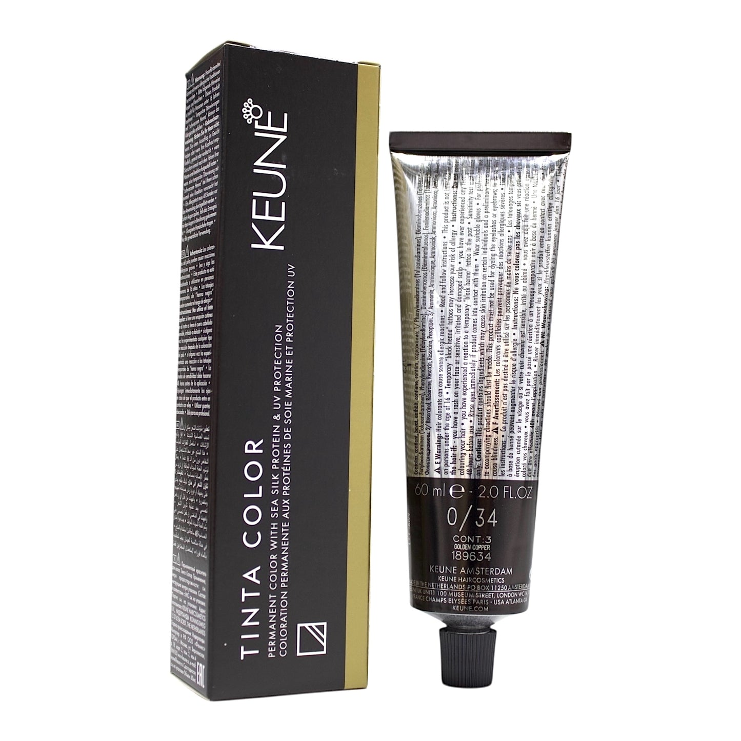 Keune Tinta Color 0/34 Permanent Color Golden Copper 2 Oz Beauty Gables
