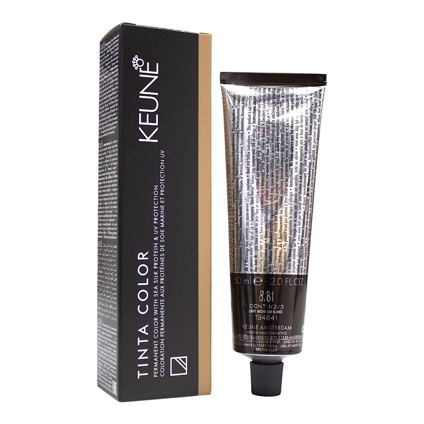 Keune Tinta Color 8.81 Permanent Color Light Mocha ASH Blonde 2 Oz Beauty Gables