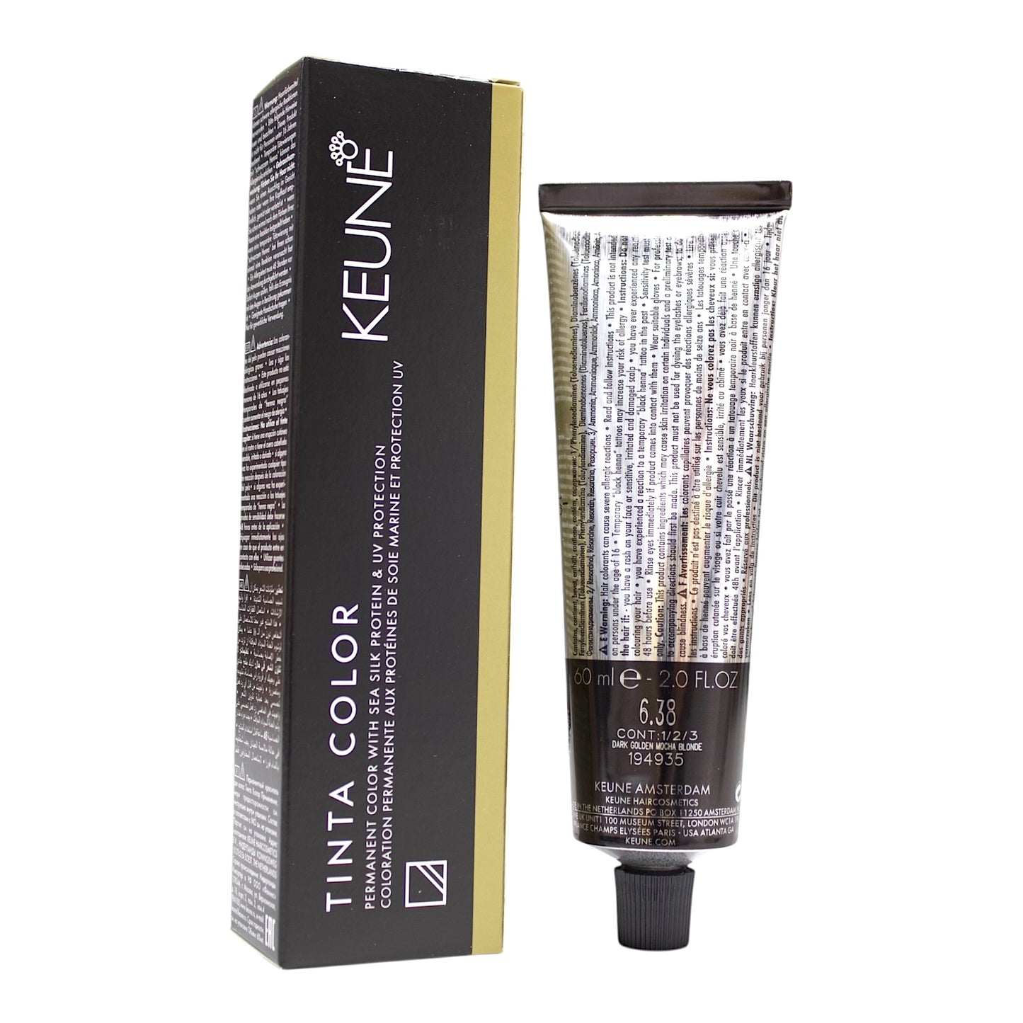 Keune Tinte Color 6.38 Permanent Color Dark Golden Mocha Blonde 2 Oz Beauty Gables