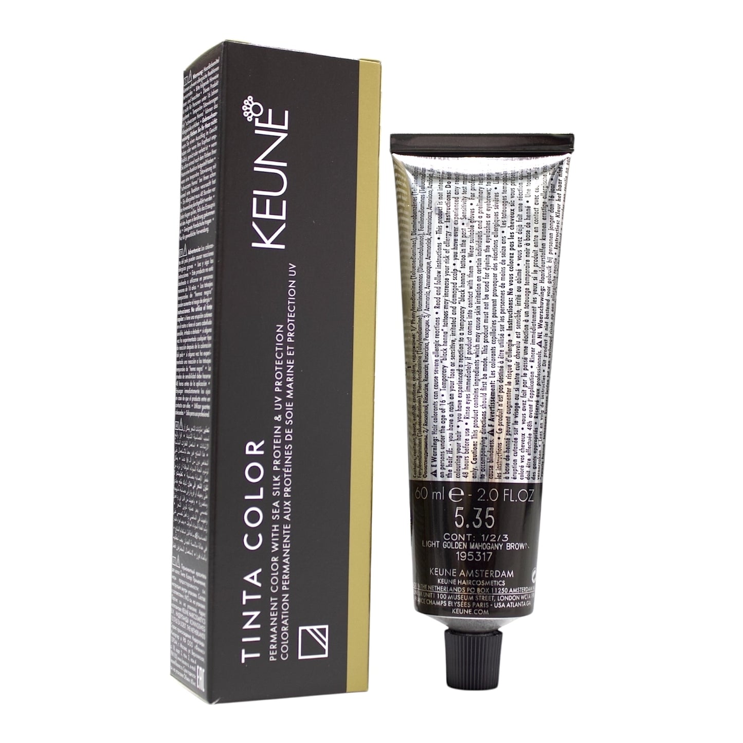 Keune Tinta Color 5.35 Permanent Color Light Golden Mahogany Brown 2 Oz Beauty Gables