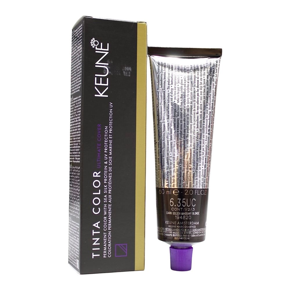 Keune Tinta Color 6.35UC Permanent Color Dark Golden Mahogany Blonde 2 Oz