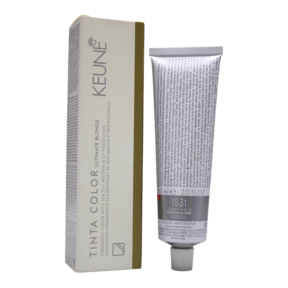 Keune Tinta Color 1531 Permanent Color Super Golden ASH Blonde 2 Oz