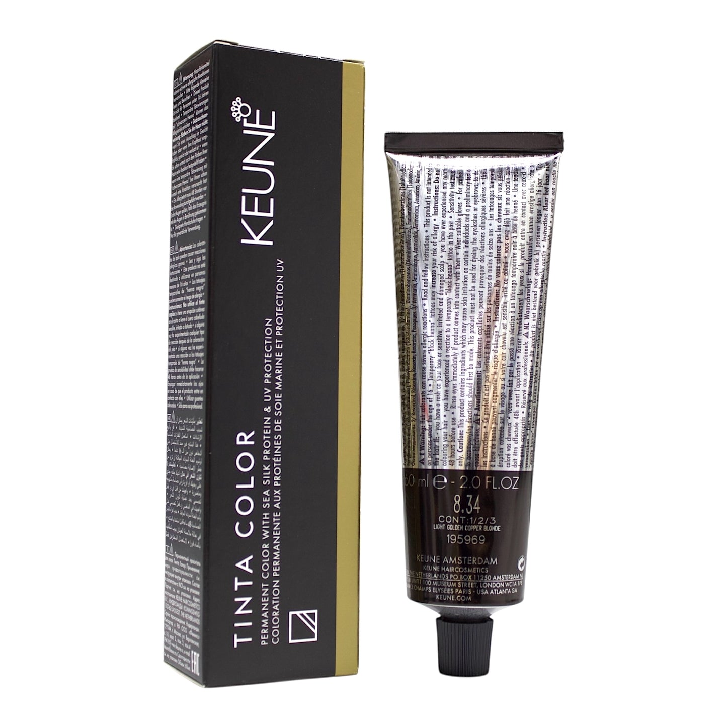 Keune Tinta Color 8.34 Permanent Color Ligth Golden Copper Blonde 2 Oz Beauty Gables