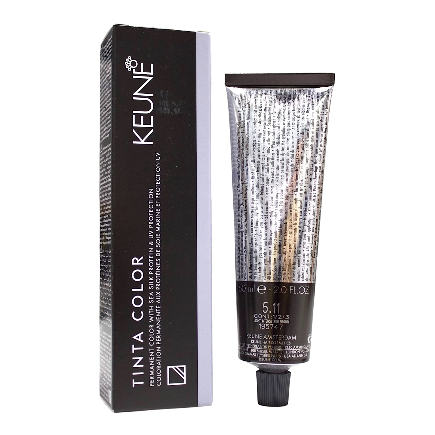 Keune Tinta Color 5.11 Permanent Color Light Intense ASH Brown 2 Oz Beauty Gables