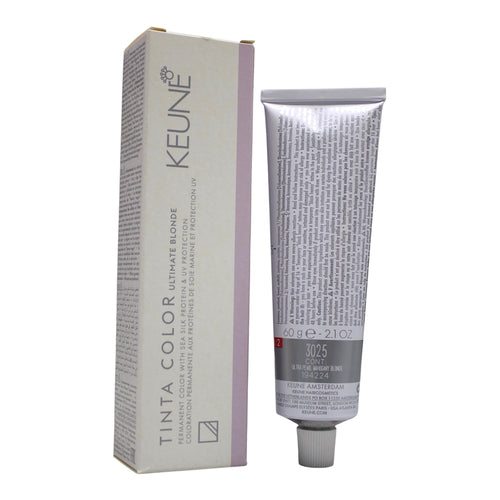 Keune Tinta Color 3025 Permanent Color Ultimate Blonde Ultra Pearl Mahogany Blonde 2.1 Oz