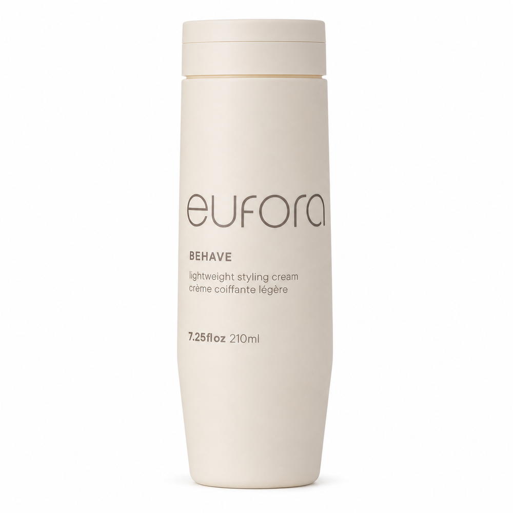 Eufora Behaive Lightweight Styling Cream in 7.25 oz jar, smooth and shape hair with this nourishing hair styling cream.