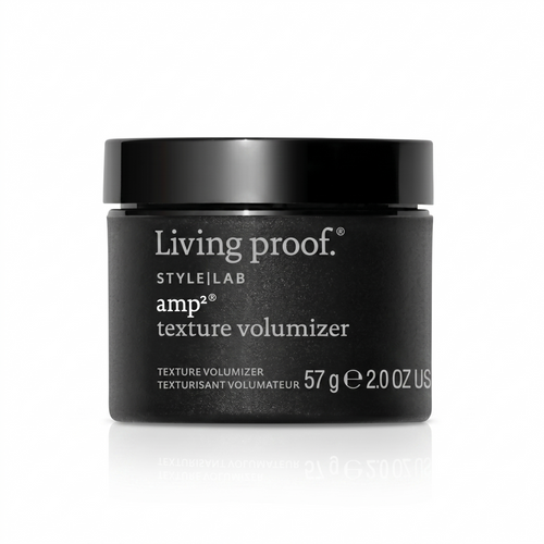 Living Proof Style Lab Amp2 hair spray bottle showing instant texture and volume for styled hair.