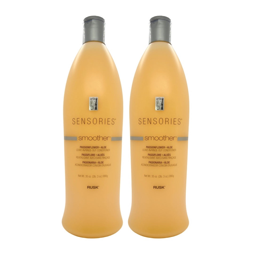 Rusk Sensories Smoother Passionflower + Aloe Leave Conditioner 35 Oz (Pack of 2)