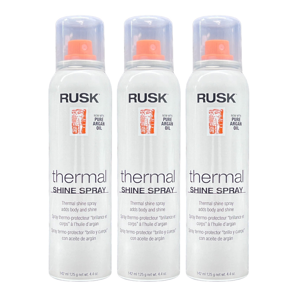 Rusk Thermal Shine Spray With Pure Argan Oil 4.4 Oz (Pack of 3)