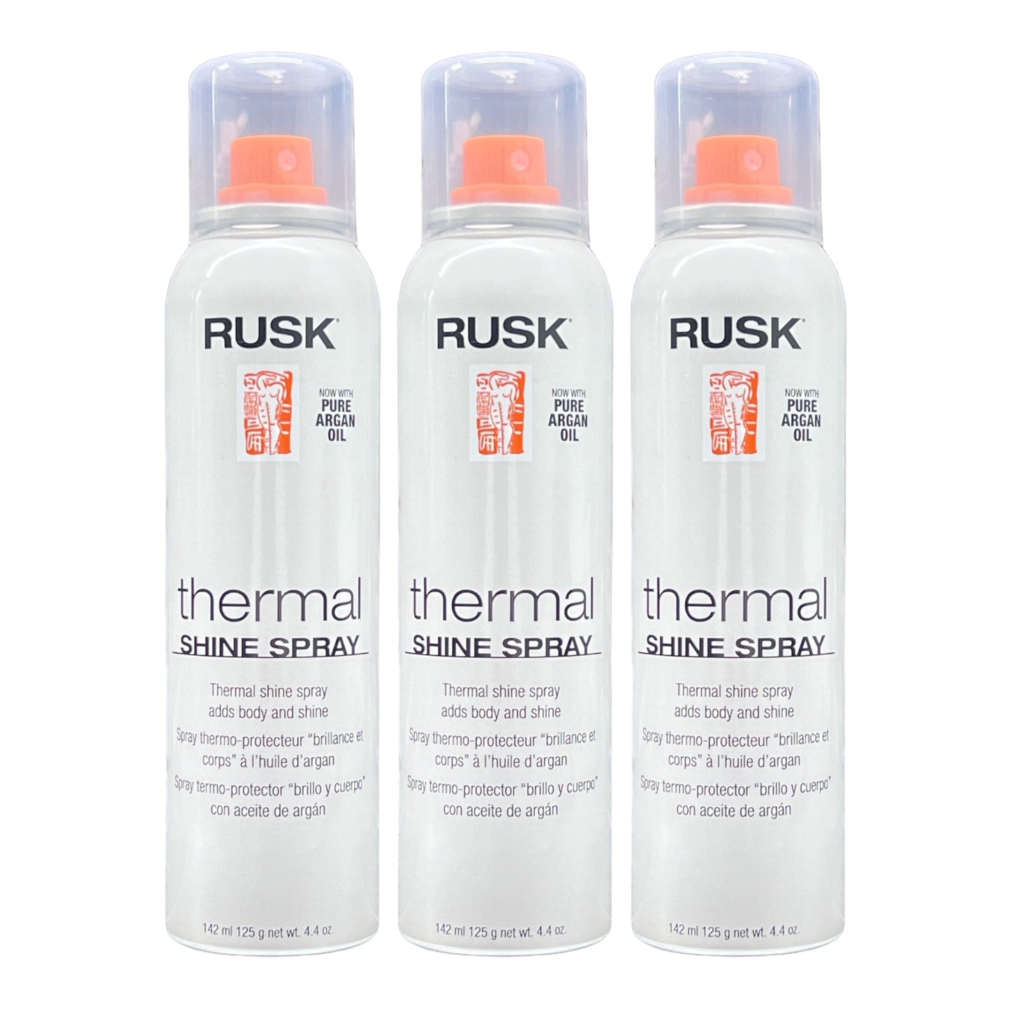 Rusk Thermal Shine Spray With Pure Argan Oil 4.4 Oz (Pack of 3)