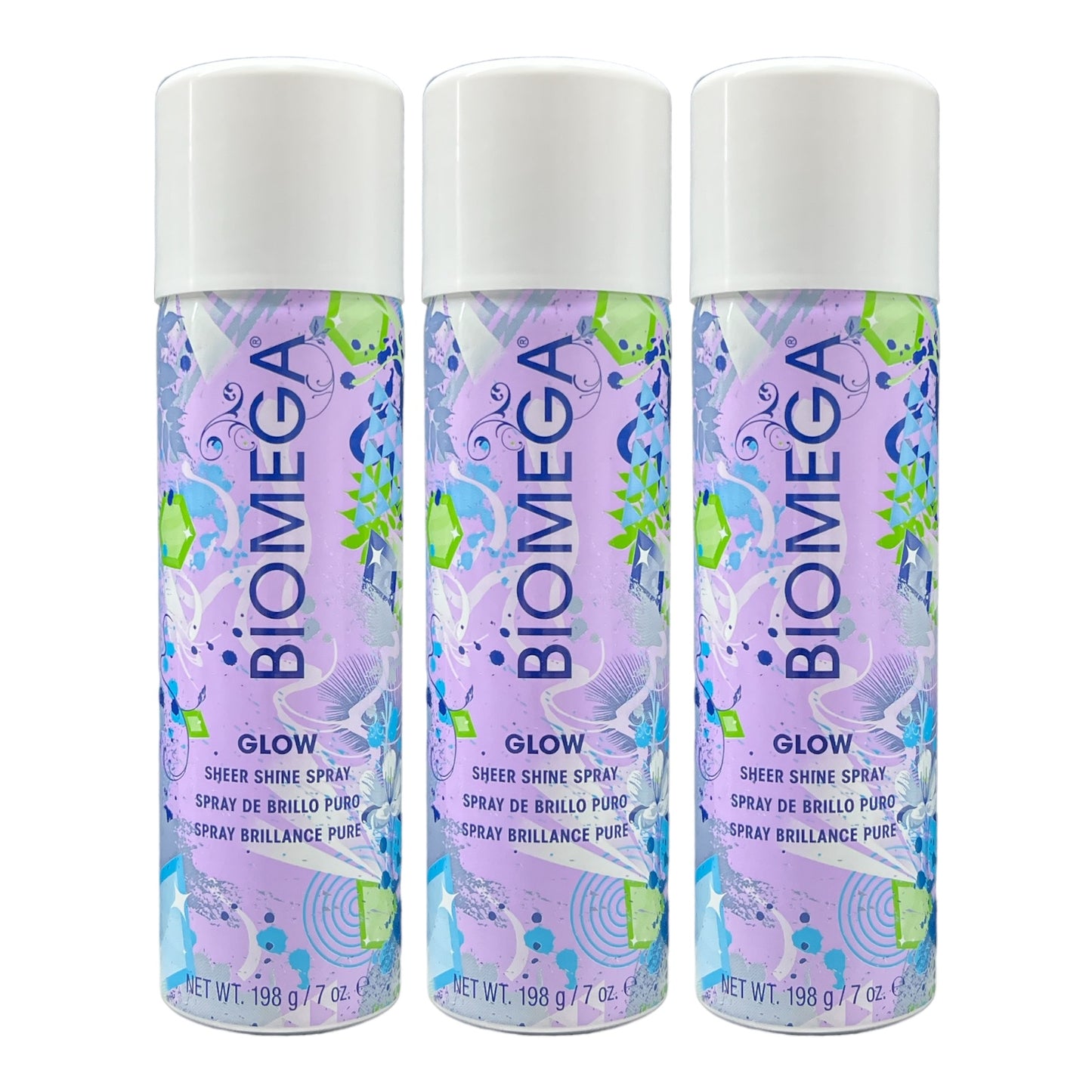 Aquage Biomega Glow Sheer Shine Spray 7 Oz (Pack of 3)