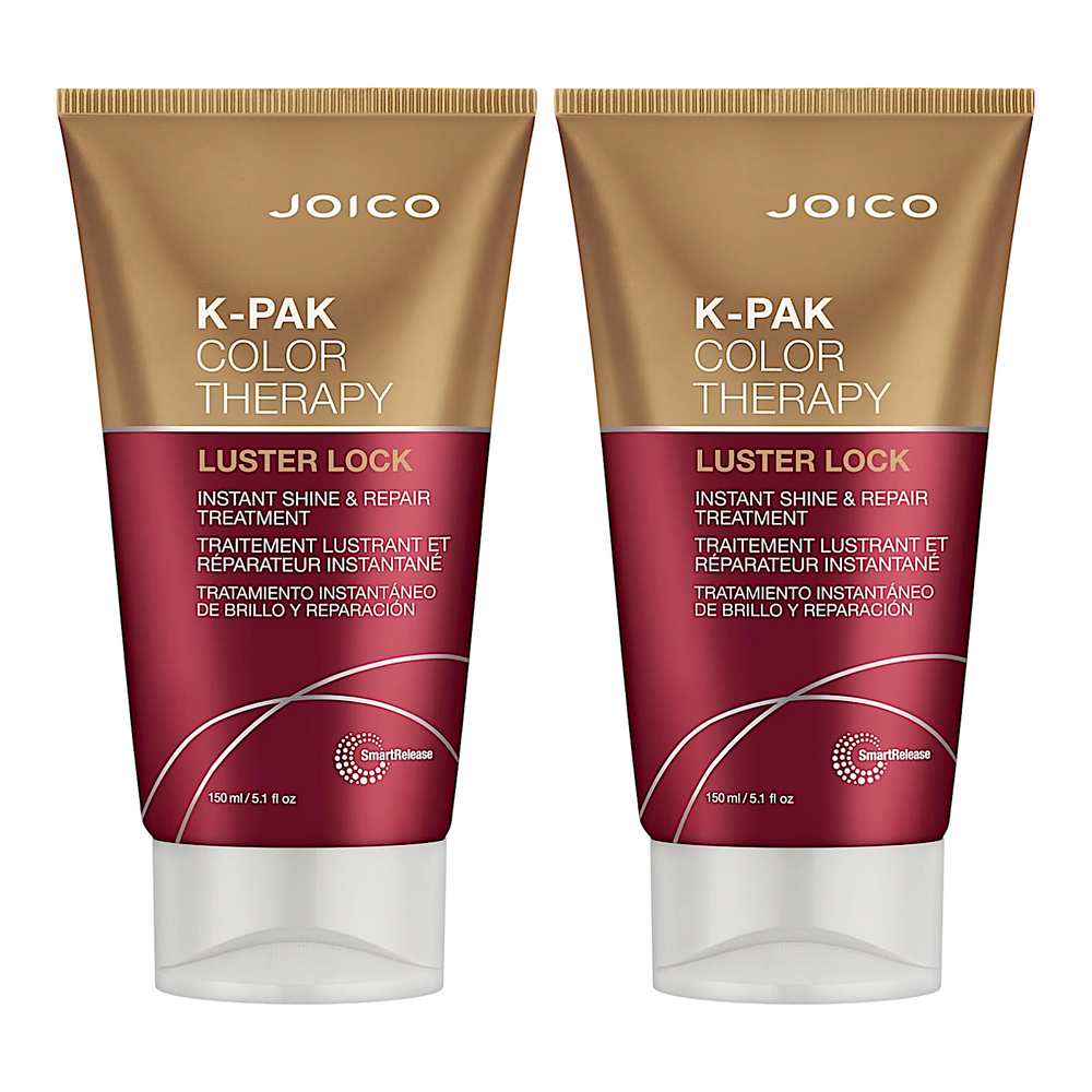 Joico K-Pak Color Therapy Luster Lock instant shine and repair treatment bottles, 5.1 oz each, for damaged color-treated hair.
