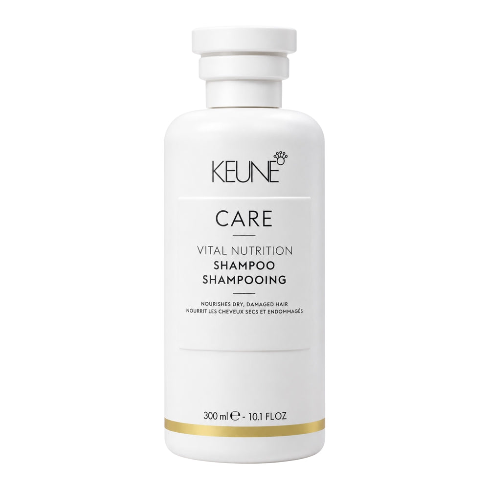 Keune Care Vital Nutrition Shampoo in 10.1 oz bottle, featuring nourishing formula for healthy, shiny hair.