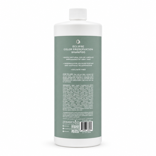 Zenagen Eclipse Color Preservation + Gray Support Shampoo Designed for Dull, Processed + Aging Hair 32 Oz
