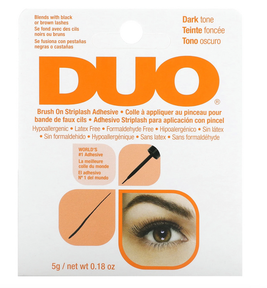DUO Brush-On Liquid Eyelash Adhesive, Dark Tone 0.18 Oz - Beauty Gables 
