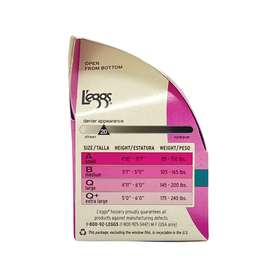 L'eggs Silken Mist Control Top Pantyhose Jet Black 1 Count - Beauty Gables