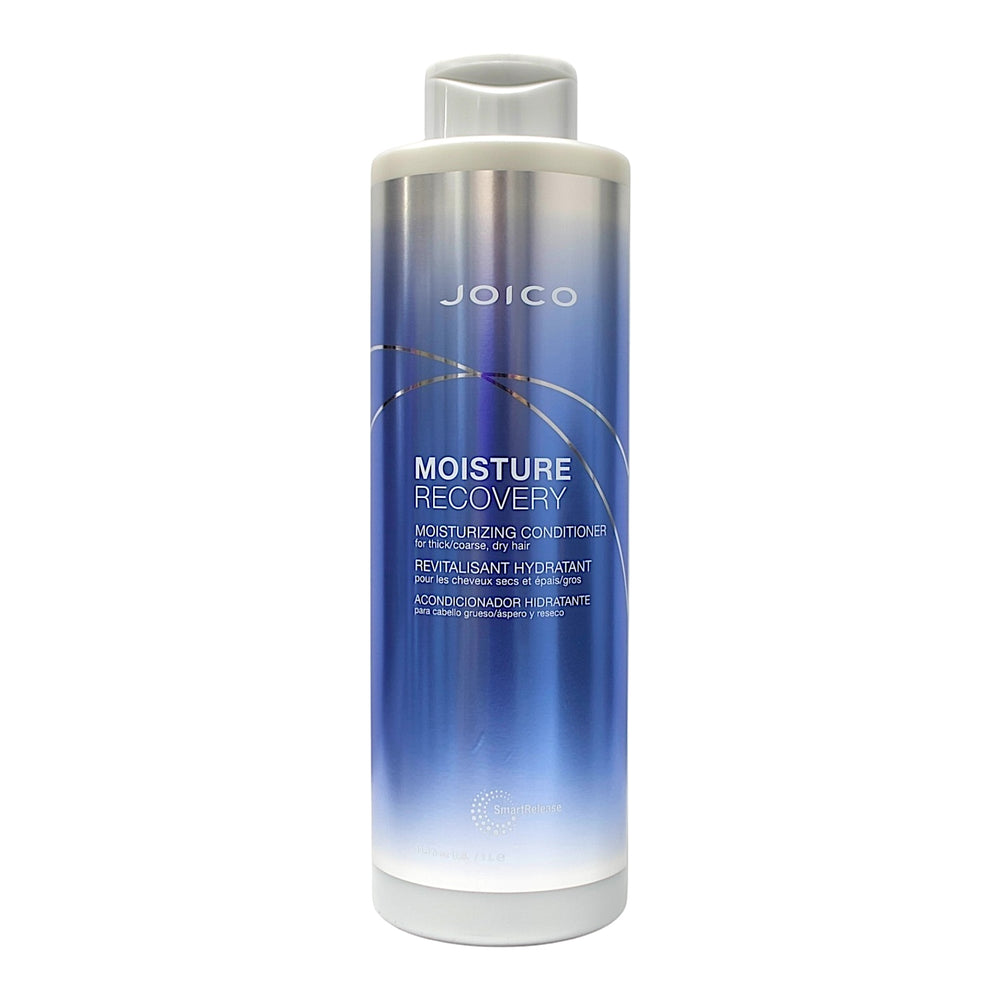 Joico Moisture Recovery Conditioner 33.8 oz bottle, creamy formula, suitable for dry hair, with the Joico branding visible.