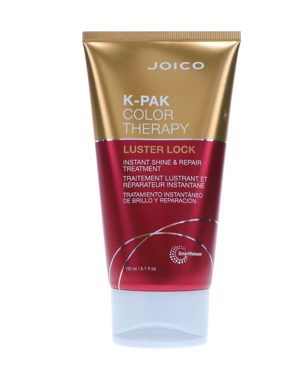 Joico K-Pak Color Therapy Lust Lock treatment bottle with product label, 5.1 oz size, used for shine and hair repair.