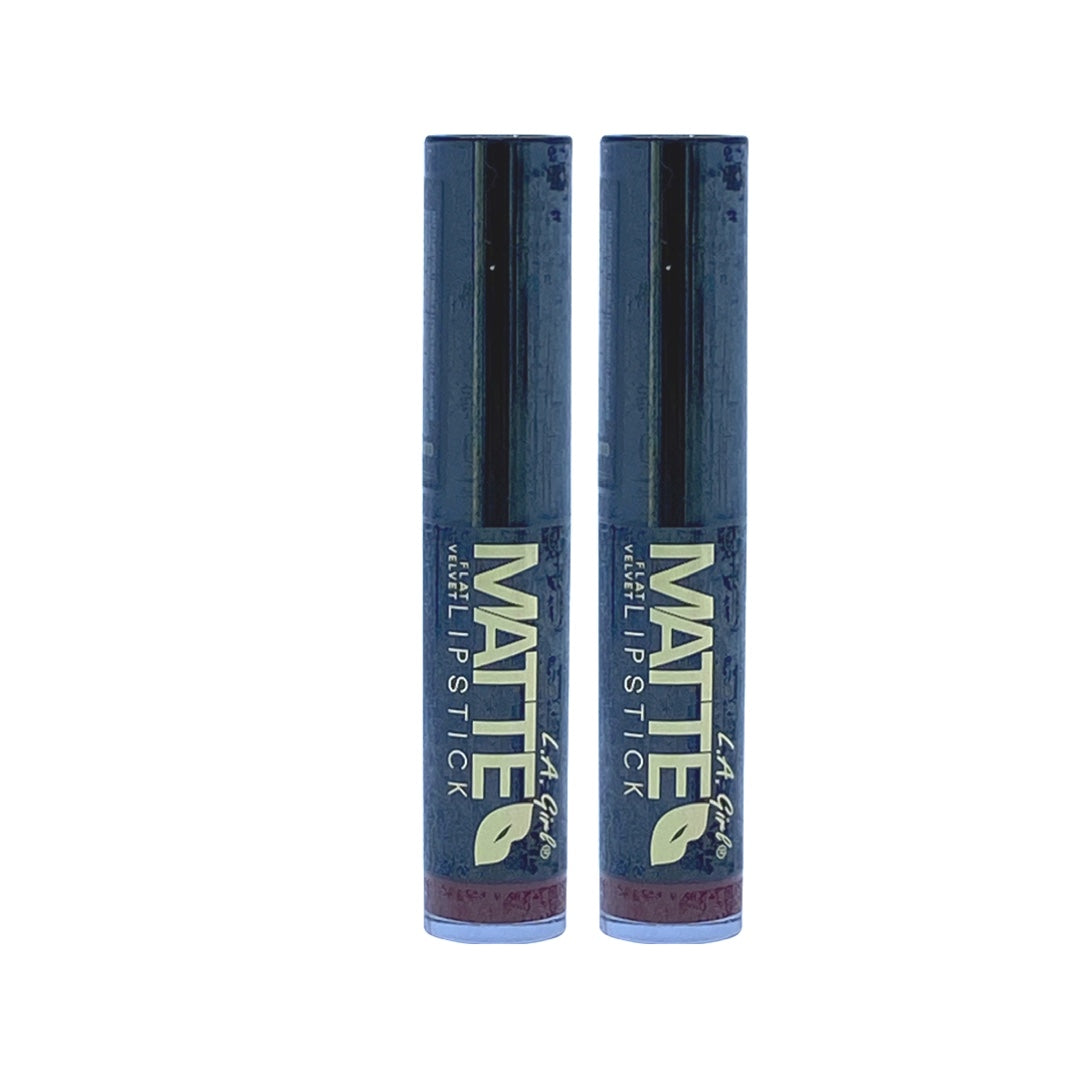 L.A. Girl Matte Flat Velvet Lipstick Bite Me 0.10 Oz (Pack of 2) - Beauty Gables 