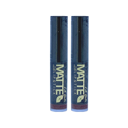 L.A. Girl Matte Flat Velvet Lipstick Bite Me 0.10 Oz (Pack of 2) - Beauty Gables 