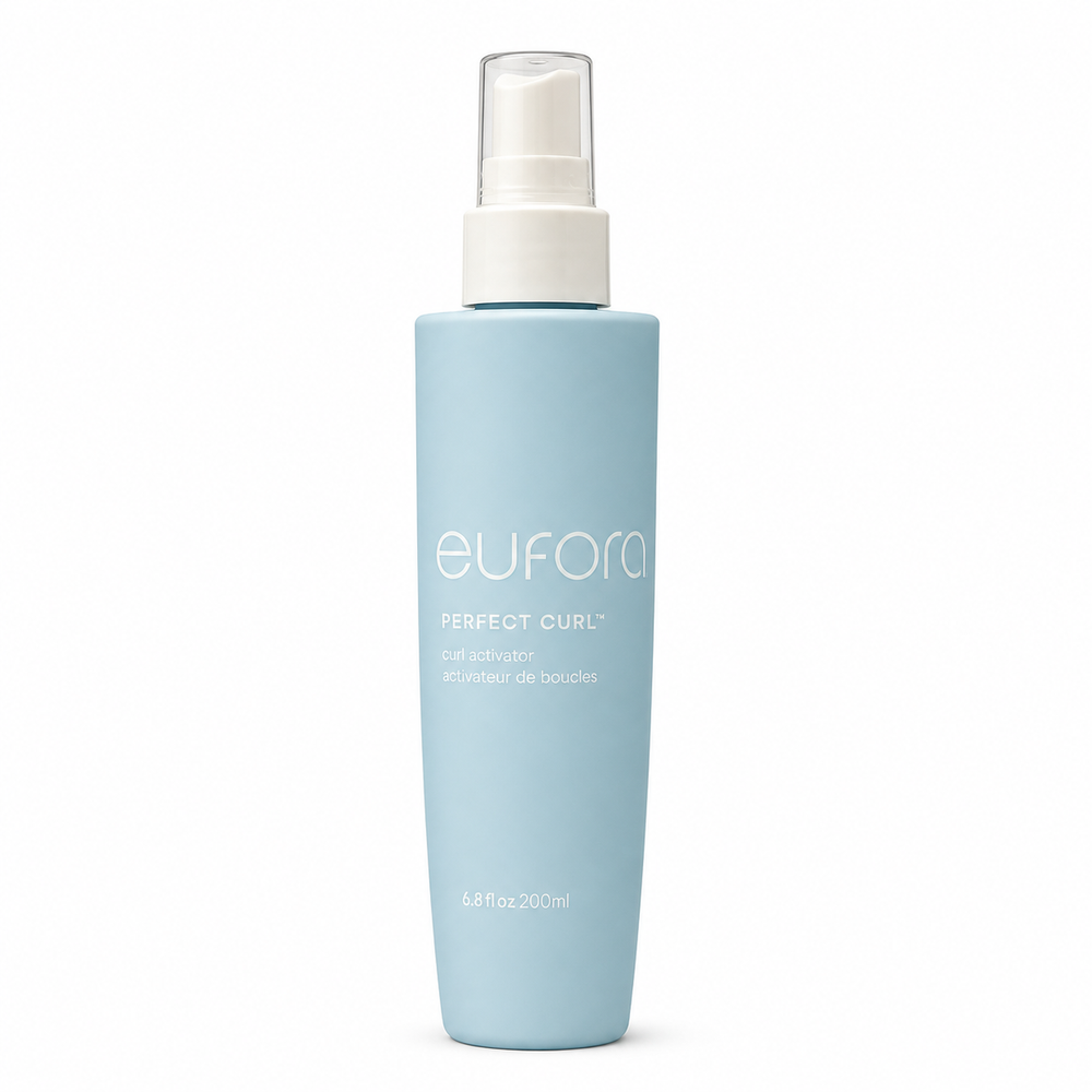 Eufora Curl' N Perfect Curl Activator spray bottle, 6.8 oz, designed to enhance and define curly hair.