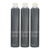 Eufora Elevate Firm Workable Finishing Spray 10 oz, pack of 3, in spray bottles for flexible, long-lasting hold on hair.