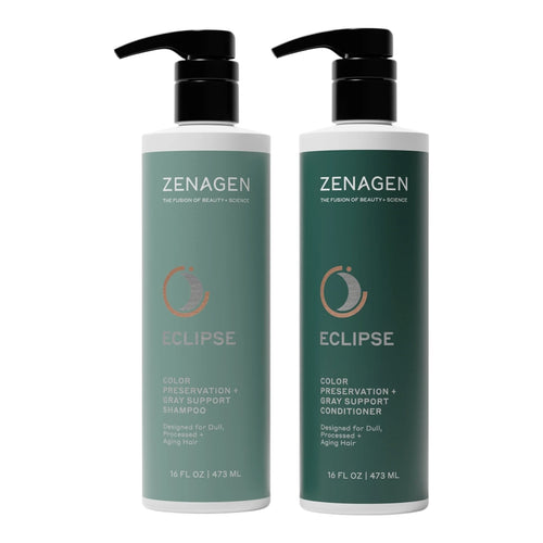 Zenagen Eclipse Color Preservation + Gray Support Shampoo & Conditioner Designed for Dull, Processed + Aging Hair 16 Oz Set