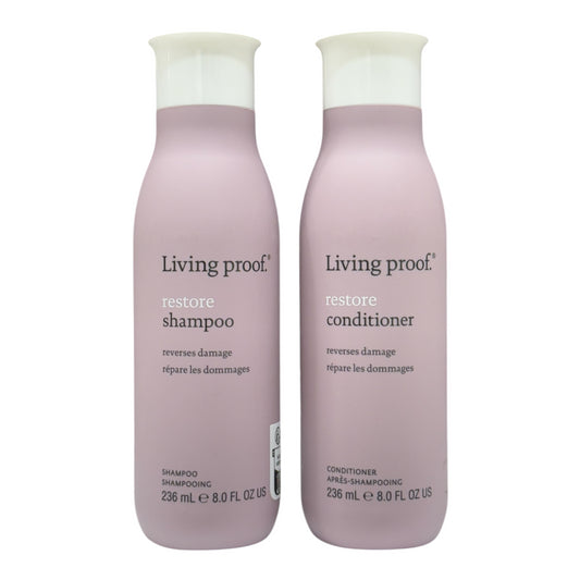 Living Proof Restore Shampoo & Conditioner 8 Oz Set - Beauty Gables 