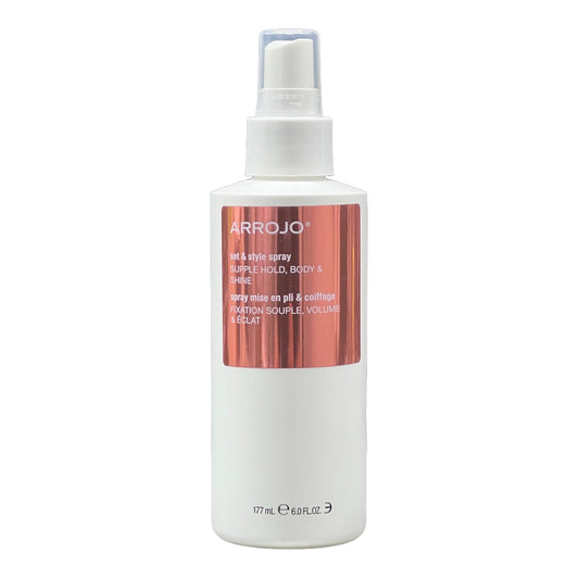Arrojo Set & Style Spray Supple Hold, Body & Shine 6 Oz - Beauty Gables 