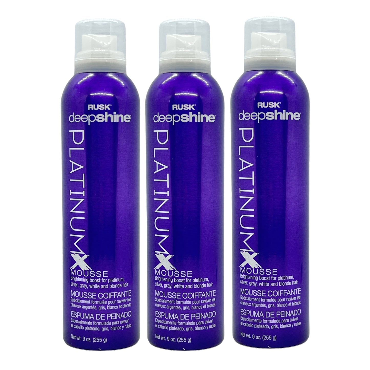 Rusk Deepshine PlatinumX Mousse 9 Oz (Pack of 3) Beauty Gables