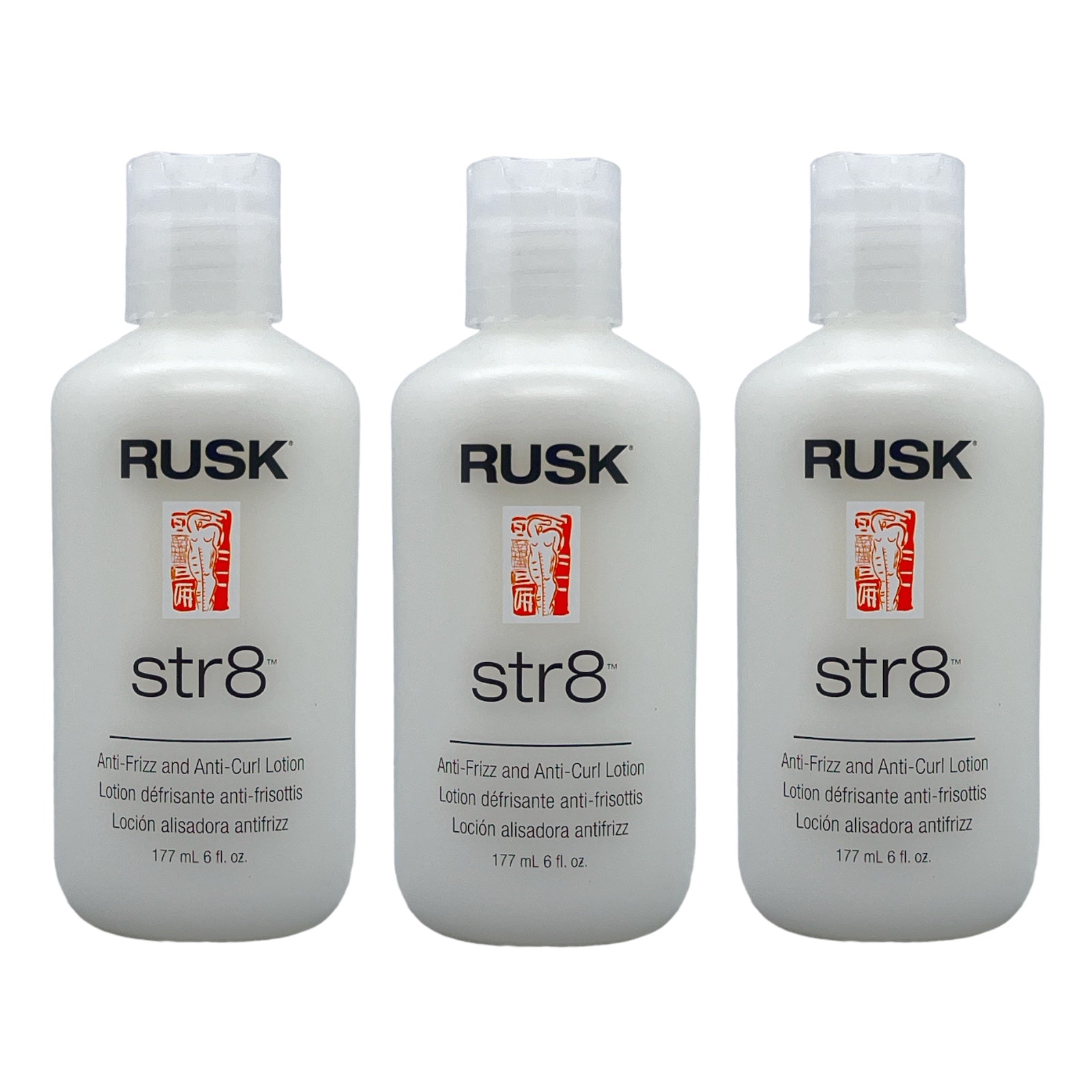 Rusk Str8 Anti Frizz and Anti Curl Lotion 6 Oz (Pack of 3) Beauty Gables