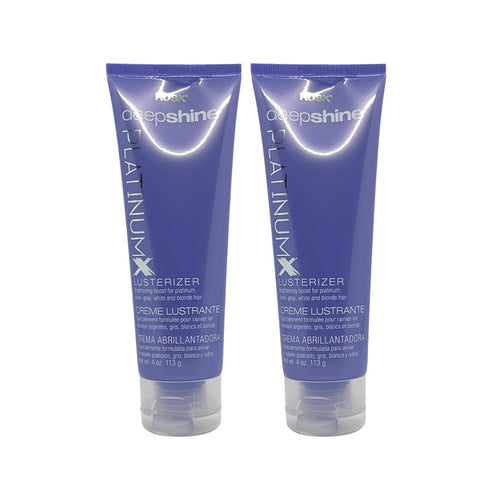 Rusk Deepshine PlatinumX Lusterizer hair styling cream, 4 oz, pack of 2, smooths and adds shine to hair.