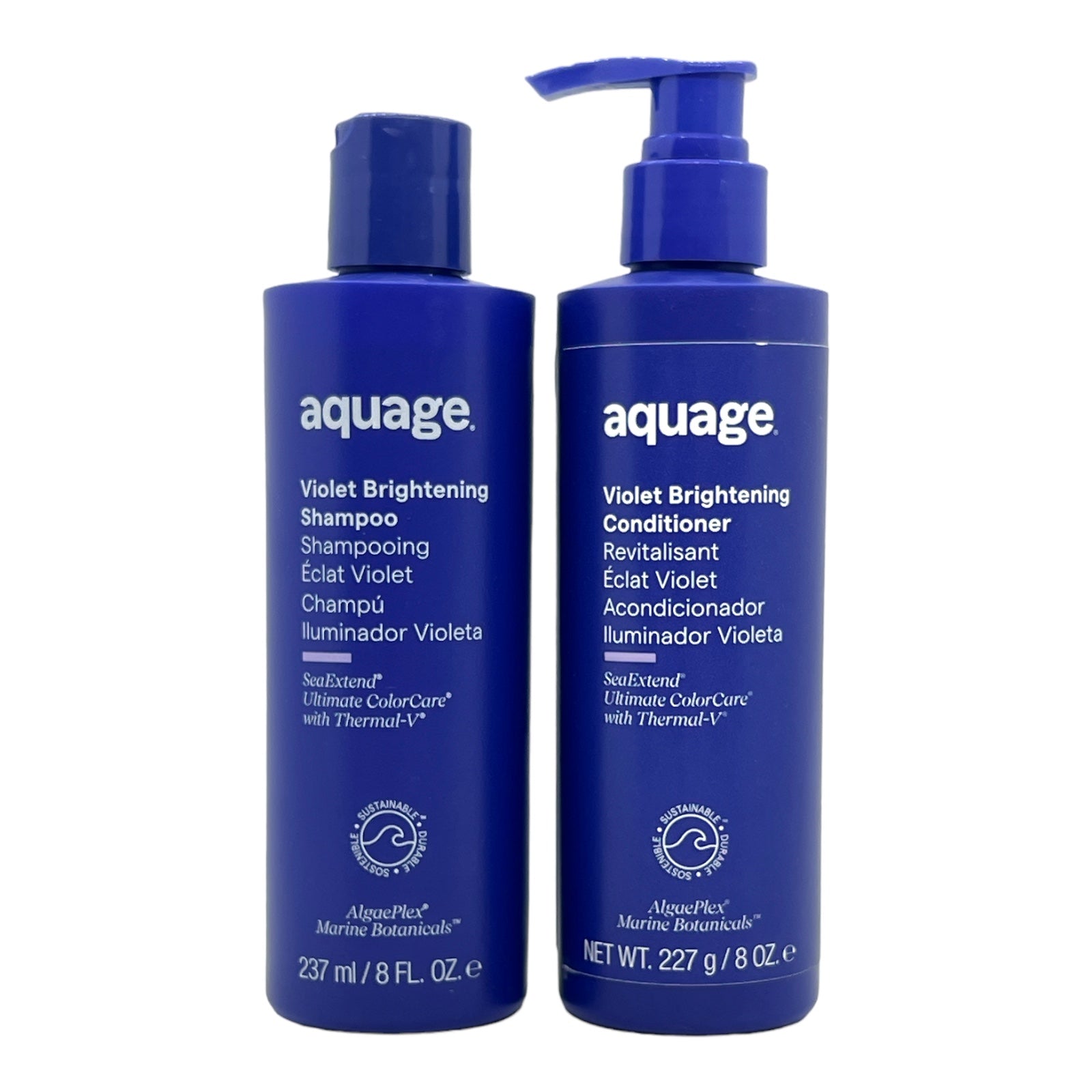 Aquage Violet Brightening Shampoo & Conditioner 8 Oz Set - Beauty Gables 